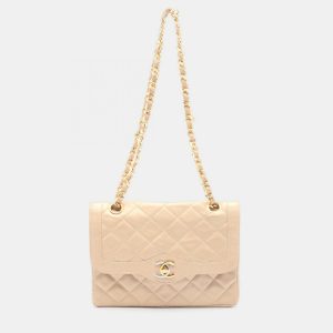 Chanel Matelasse Paris Limited W Flap Chain Shoulder Bag Leather Beige Coco Cc, Handbags - Luxury Closet catalog