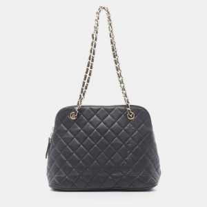 Chanel Matelasse Chain Tote Shoulder Bag Calfskin Leather Black Ghw, Tote Handbags - Luxury Closet catalog
