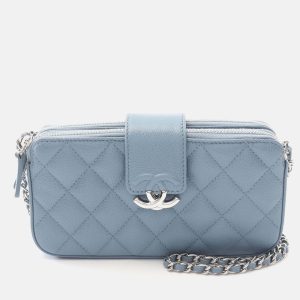 Chanel CC Blue Caviar Quilted Box Clutch With Chain, Handbags - Luxury Closet catalog