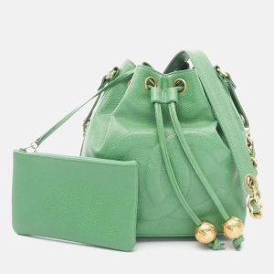 Chanel CC Green Caviar Leather Bucket Bag, Satchels - Luxury Closet catalog