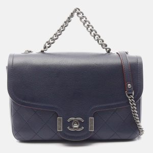 Chanel Matelasse Hand Chain Shoulder Crossbody Bag Leather Navy, Handbags - Luxury Closet catalog