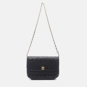 Chanel Matelasse W Flap Chain Shoulder Bag  Lambskin Black Ghw, Handbags - Luxury Closet catalog