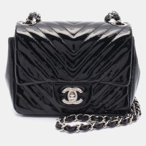 Chanel Chevron Black Patent Leather Chain Shoulder Bag, Handbags - Luxury Closet catalog
