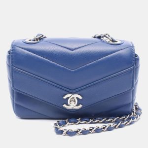 Chanel Chevron Blue Leather Chain Shoulder Bag, Handbags - Luxury Closet catalog