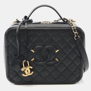 Chanel Filigree Black Leather Vanity Shoulder Bag, Handbags - Luxury Closet catalog
