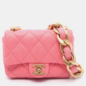 Chanel  Mini Funky Town Mini Pink Leather Chain Shoulder Bag, Handbags - Luxury Closet catalog