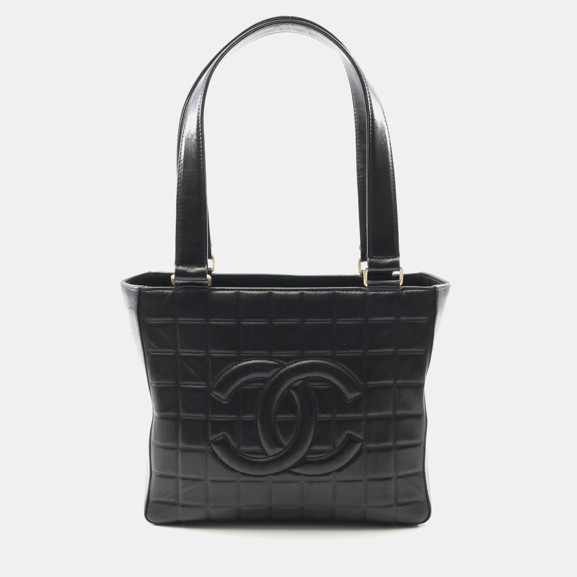 Chanel Chocolate Bar Tote Shoulder Bag Lambskin Leather Black Ghw, Tote Handbags - Luxury Closet catalog