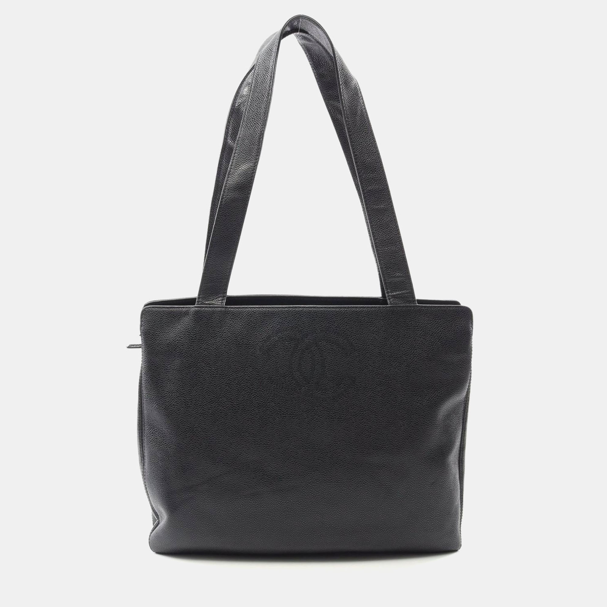 Chanel CC Black Calfskin Leather Tote Bag, Tote Handbags - Luxury Closet catalog