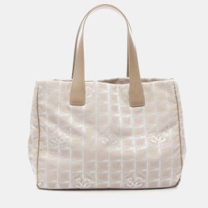 Chanel New Travel Line Mm Tote Handbag Leather Nylon Canvas Pink Ghw, Tote Handbags - Luxury Closet catalog
