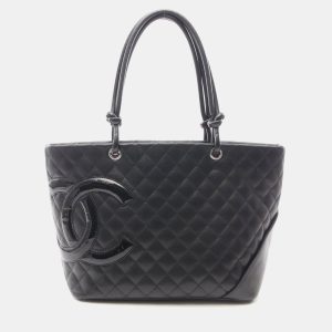 Chanel Cambon Ligne Large Black Patent Leather Tote Bag, Tote Handbags - Luxury Closet catalog