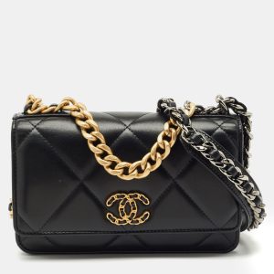Chanel Black Quilted Leather 19 Flap Wallet on Chain, Wallets & Money Clips - Luxury Closet catalog