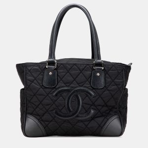 Chanel Black Paris New York Quilted Nylon Tote, Tote Handbags - Luxury Closet catalog