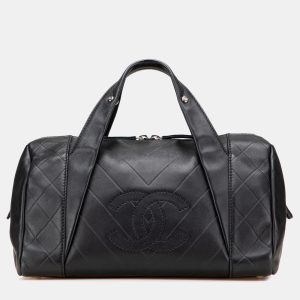 Chanel Black CC Chevron Quilted Lambskin Boston, Satchels - Luxury Closet catalog