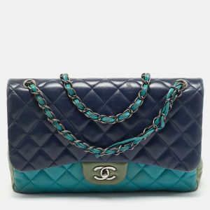 Chanel Tricolor Quilted Leather Jumbo Classic Double Flap Bag, Shoulder Bags - Luxury Closet catalog