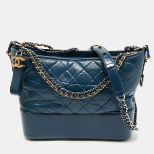 Chanel Blue Quilted Aged Leather Medium Gabrielle Hobo, Shoulder Bags - Luxury Closet catalog