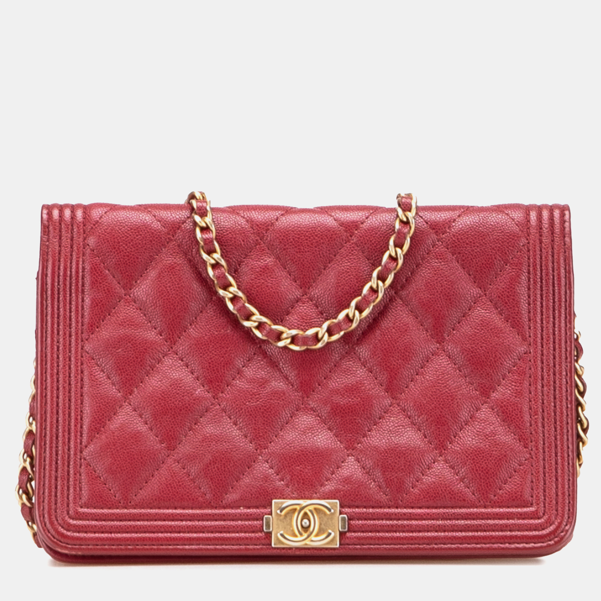 Chanel Red Quilted Caviar Boy Wallet on Chain, Shoulder Bags - Luxury Closet catalog