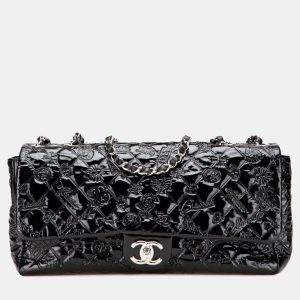 Chanel Black Jumbo Patent Lucky Symbols Flap, Shoulder Bags - Luxury Closet catalog