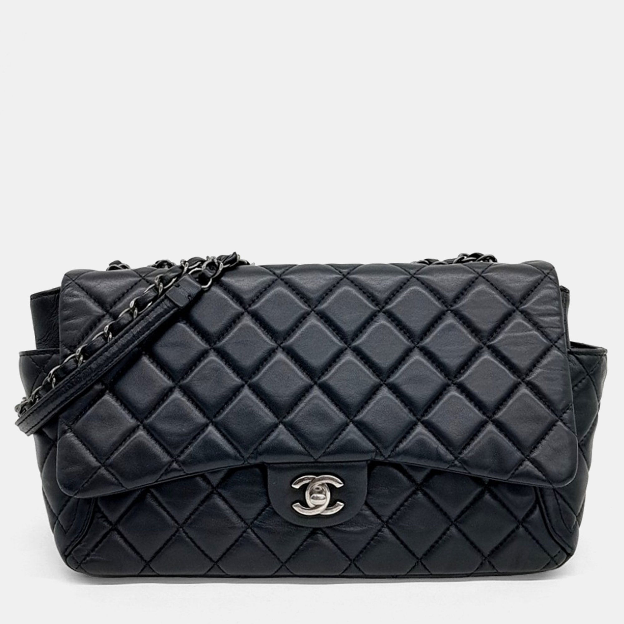 Chanel Black Lambskin Leather Quilted Shoulder Bag, Handbags - Luxury Closet catalog