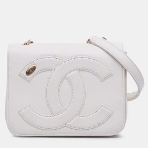 Chanel White Lambskin CC Mania Flap Bag, Shoulder Bags - Luxury Closet catalog