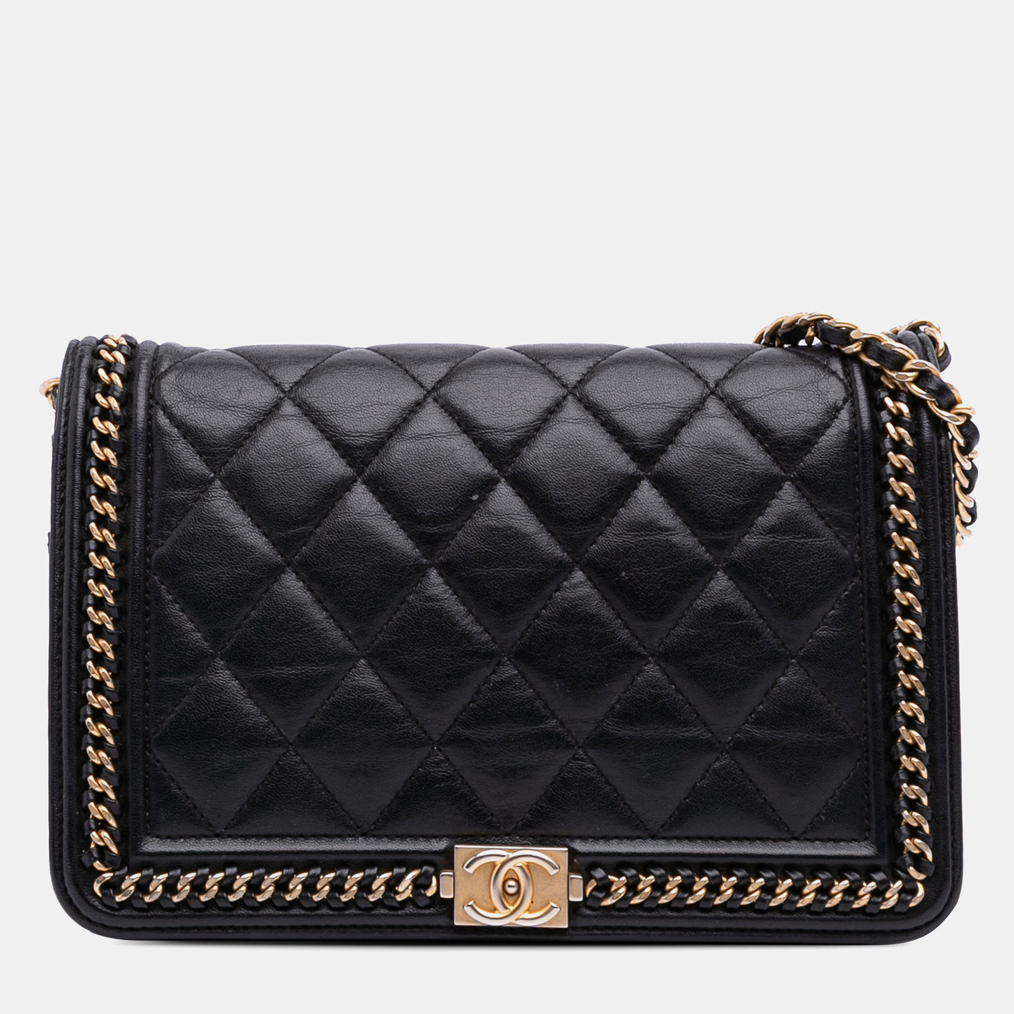 Chanel Black Quilted Calfskin Chain Around Boy Wallet on Chain, Shoulder Bags - Luxury Closet catalog