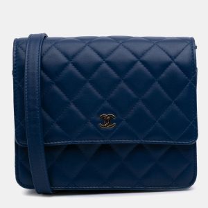 Chanel Blue Quilted Lambskin Square Wallet on Chain, Wallets & Money Clips - Luxury Closet catalog