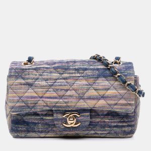 Chanel Multicolor Denim Mini Rectangular Classic Single Flap Bag, Shoulder Bags - Luxury Closet catalog