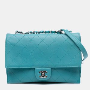 Chanel Blue CC Quilted Calfskin Double Flap, Shoulder Bags - Luxury Closet catalog