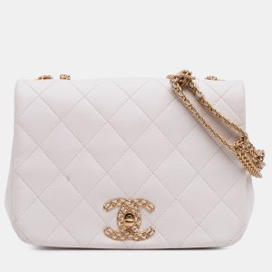 Chanel White Small Quilted Lambskin On And On Chain Flap, Shoulder Bags - Luxury Closet catalog