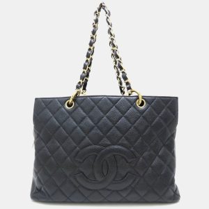 Chanel Black Caviar Leather Chain Tote Bag, Tote Handbags - Luxury Closet catalog