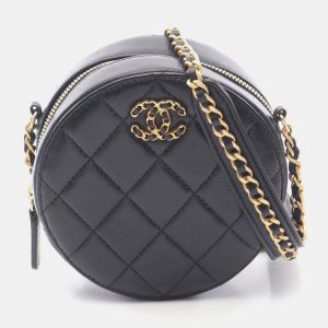 Chanel Round Mini Black Lambskin Shoulder Bag, Handbags - Luxury Closet catalog