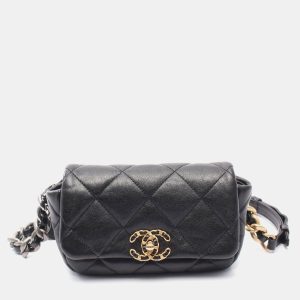 Chanel 19 Matelasse Black Leather Waist Bag, Handbags - Luxury Closet catalog