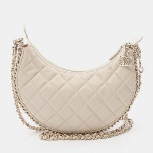 Chanel Matelasse Small Cream Lambskin Hobo Shoulder Bag, Shoulder Bags - Luxury Closet catalog