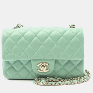 Chanel Matelasse Mini Green Lambskin Chain Shoulder Bag, Handbags - Luxury Closet catalog