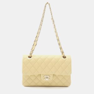 Chanel Matelasse W Flap Yellow Lambskin Chain Shoulder Bag, Handbags - Luxury Closet catalog