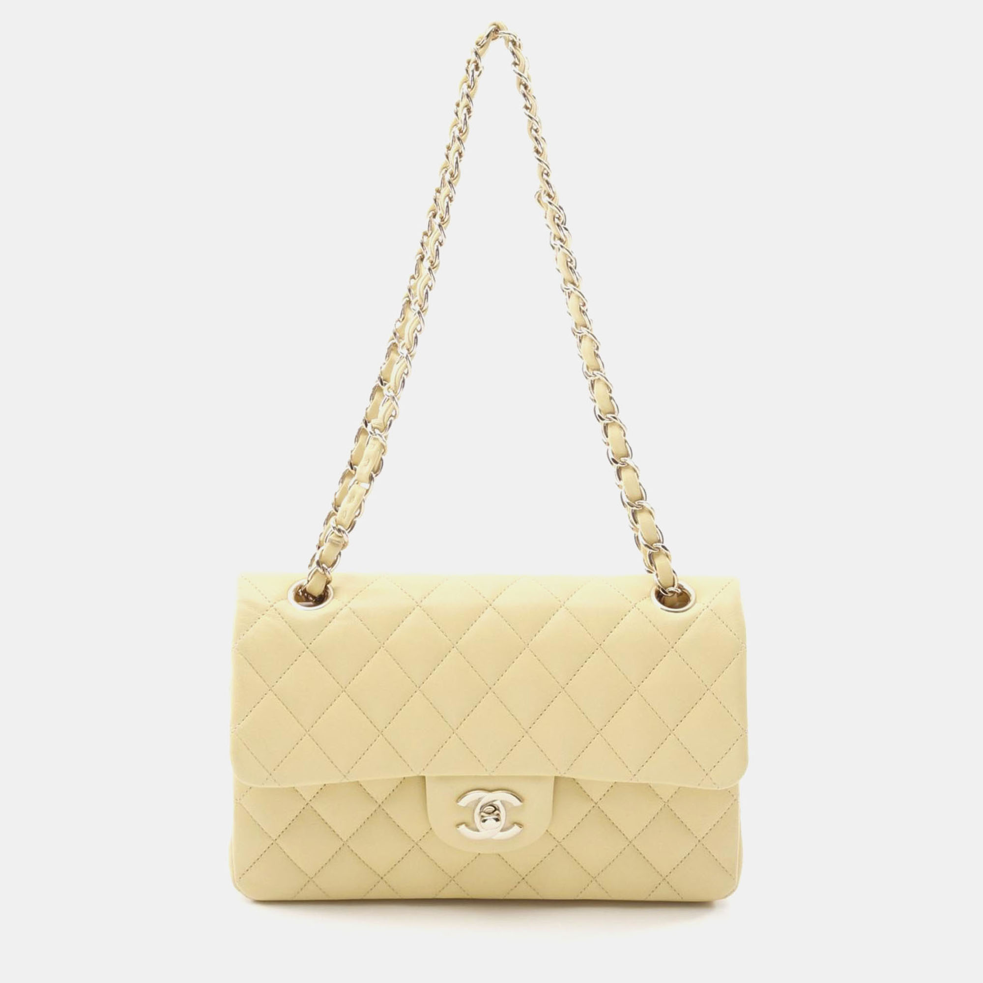 Chanel Matelasse W Flap Yellow Lambskin Chain Shoulder Bag, Handbags - Luxury Closet catalog