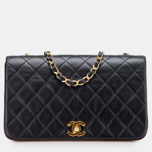 Chanel Black Medium Quilted Lambskin Full Flap, Shoulder Bags - Luxury Closet catalog