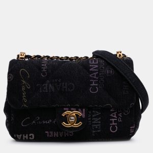 Chanel Grey Mini Rectangular Quilted Denim Mood Flap, Shoulder Bags - Luxury Closet catalog