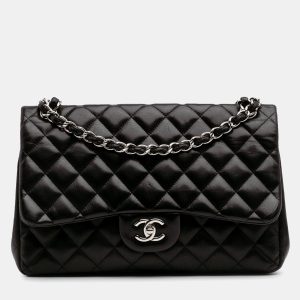 Chanel Black Jumbo Classic Lambskin Double Flap, Shoulder Bags - Luxury Closet catalog