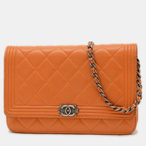 Chanel Boy Orange Lambskin Wallet on Chain, Wallets & Money Clips - Luxury Closet catalog