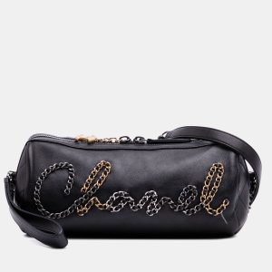 Chanel Black Calfskin Signature Chain 20s Bowling Bag, Shoulder Bags - Luxury Closet catalog