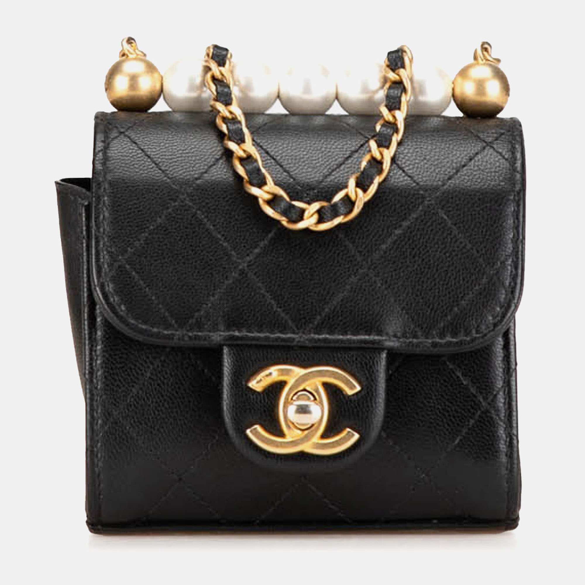 Chanel Black Mini Goatskin Chic Pearls Clutch On Chain, Shoulder Bags - Luxury Closet catalog