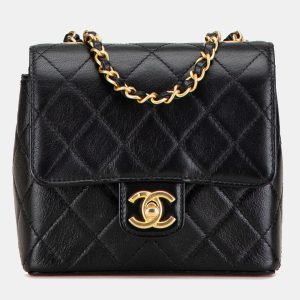 Chanel Black Mini Square Classic Goatskin Retro Flap, Shoulder Bags - Luxury Closet catalog