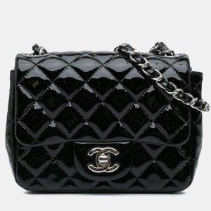 Chanel Black Mini Square Classic Patent Single Flap, Shoulder Bags - Luxury Closet catalog