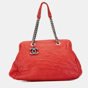 Chanel Red Medium Quilted Caviar Frame Tote, Tote Handbags - Luxury Closet catalog