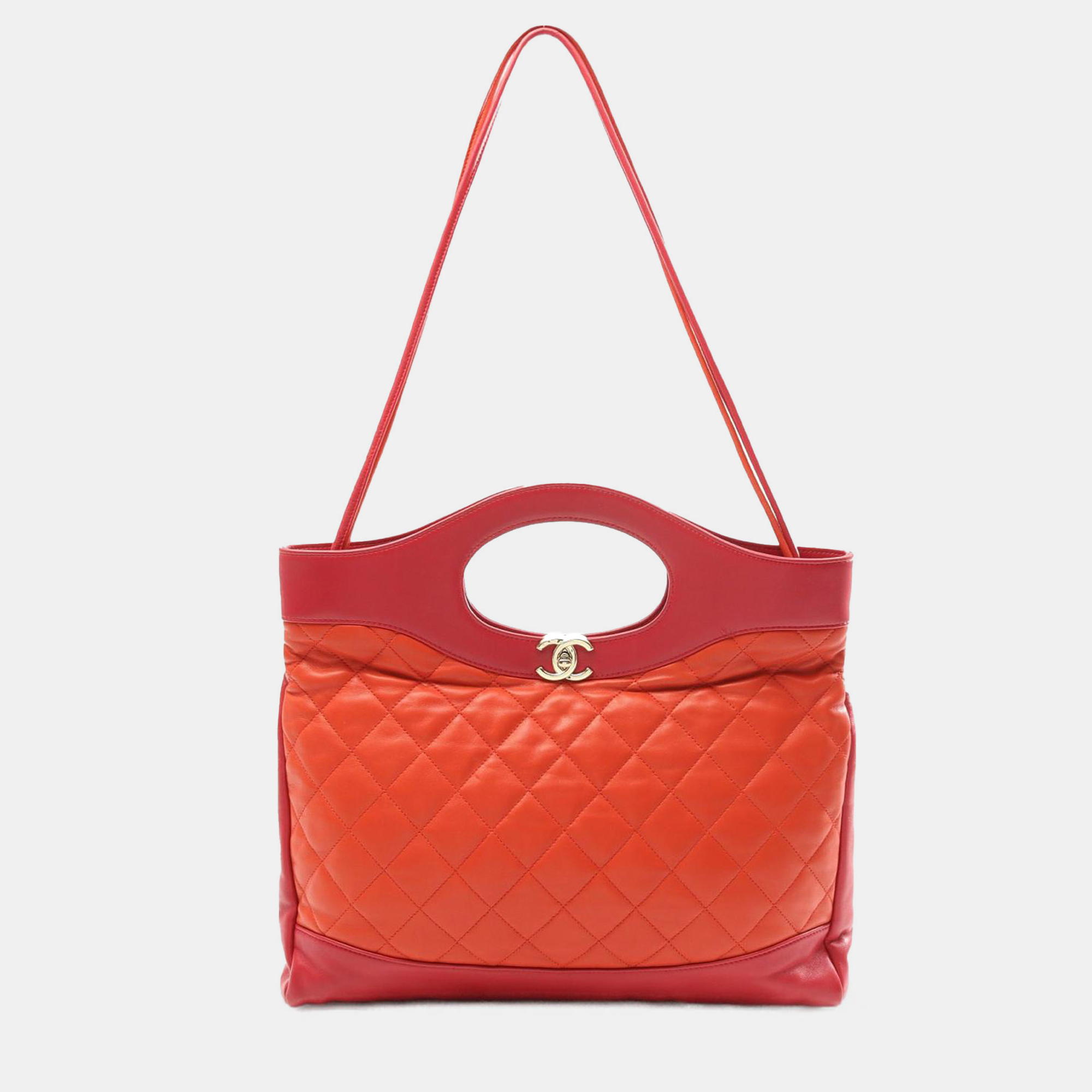 Chanel Orange/Red Large Quilted Lambskin 31 Shopping Bag, Satchels - Luxury Closet catalog