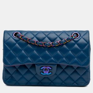 Chanel Blue Small Classic Lambskin Rainbow Double Flap, Shoulder Bags - Luxury Closet catalog
