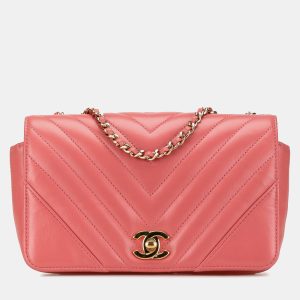 Chanel Pink Mini Chevron Calfskin Statement Flap, Shoulder Bags - Luxury Closet catalog