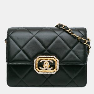 Chanel Black Quilted Lambskin Octagonal Buckle Crossbody, Shoulder Bags - Luxury Closet catalog