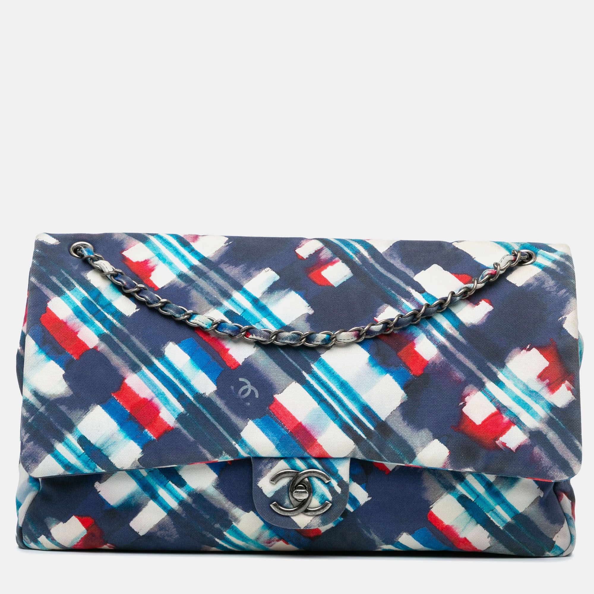 Chanel Blue XXL Printed Canvas Airline Single Flap Bag, Shoulder Bags - Luxury Closet catalog