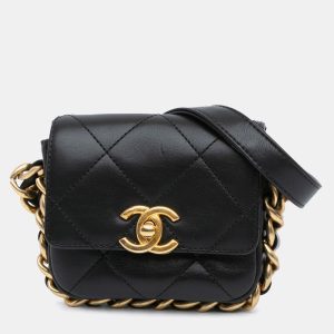 Chanel Black Mini Quilted Calfskin Framing Chain Flap Bag, Shoulder Bags - Luxury Closet catalog